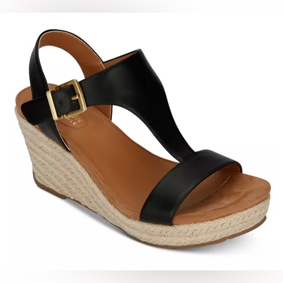 NEW Kenneth Cole Reaction Women's Card T-Strap Espadrille Wedge Sandal Sz 10M - Picture 2 of 11